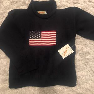 New! Claver sweater. Navy Blue/American Flag